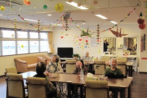 圖為日本淄博市凱達老年休養中心院內一隅。（示意圖來源：互聯網）