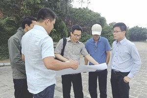 武德膽副總理(中)觀看山茶半島規劃圖紙。（圖源：互聯網）