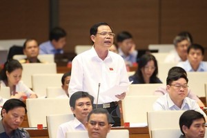 農業與農村發展部長阮春強回答2011-2016年階段食品安全相關法律規定執行情況的問題。 （圖片來源：越通社）