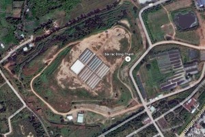 東盛垃圾處理場空照圖。（示意圖來源：Google Maps）