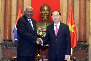 國家主席陳大光接見埃斯特萬主席。（圖源：VOV）