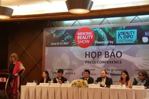 主辦單位在新聞發佈會上介紹了2017年湄公河流域美容展。（圖源：互聯網）