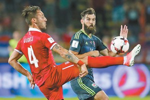 塞爾維亞隊與威爾士隊比賽一瞥。(圖源：互聯網)