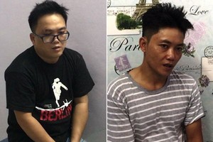 圖為被抓獲歸案的阮文河及阮世英。（圖源：互聯網）