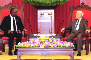 阮富仲總書記接見尤里‧拉托爾蒂議長。(圖源：互聯網)