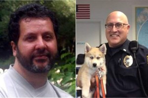 左為嫌犯Amor Ftouhi，右為被刺傷的警察Jeff Neville。（圖源：互聯網）