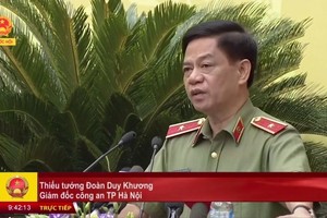 河內市公安廳長段維姜稱，調查機關有待公安部的意見，以便起訴由黎清坦為董事長的奠邊省1號私營企業的違規行徑。(圖源：國會視頻截圖)