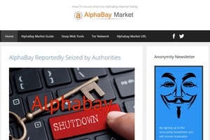 全球最大黑市交易網站AlphaBay已被關閉。（圖源：AlphaBay網站截圖）