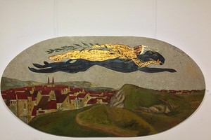 年輕畫家范青全的磨漆作品“國王”。（圖源：互聯網）