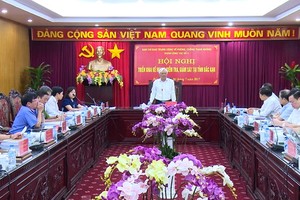 中央肅貪指委會副主任汪周琉在會議上發表講話。（圖源：互聯網）