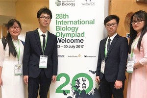 圖為2017年國際生物學奧林匹克競賽的越南學生團。