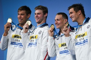 美國男子4x100米混合泳接力奪冠。(圖源：互聯網)