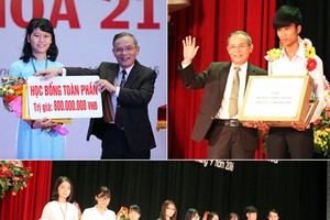 大學生領取獎學金。（示意圖源：互聯網）