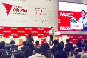 計劃與投資部長阮志勇在第9次越南企業併購論壇上發表講話。