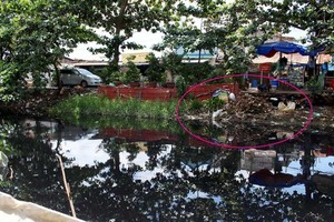 Ｂ涌的一段流域積滿垃圾，臭氣熏天。