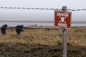 圖為地雷警告。（示意圖源：互聯網）