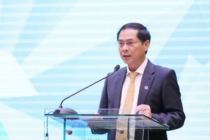 圖為越南外交部常務副部長兼2017年亞太經合組織高官會主席裴清山在研討會上致會議開幕詞。（圖源：英維）