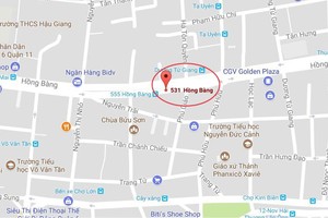 圖中畫紅圈的是市華語教師輔助會之臨時會址。（圖源：Google Maps）