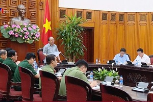 阮春福總理在會議上發表講話。（圖源：VTV視頻截圖）