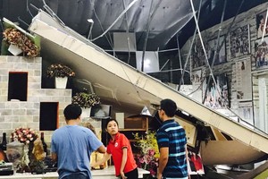 故鄉人道中心一房間天花板坍塌。（圖源：趣兒）