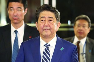競選中的安倍晉三。 （圖源：互聯網）