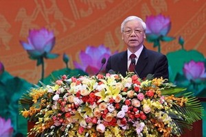 阮富仲總書記發表重要講話。