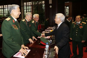 阮富仲總書記出席退伍軍人協會全國大會。（圖源：越通社）