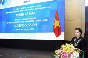 國會主席阮氏金銀在閉幕式上致詞。（圖源：人民代表）