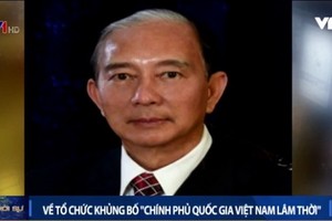 自稱“越南國家臨時政府”的“總理”陶明君(陶文)。（圖源：VTV視頻截圖）