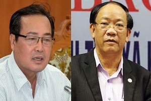 圖為廣南省人委會常務副主席黃慶全(左)與廣南省人委會主席丁文秋。（圖源：互聯網）