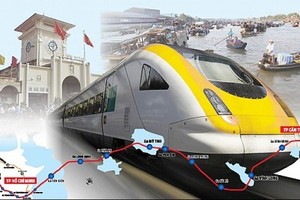 胡志明市-芹苴高速鐵路線路。