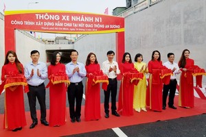 安霜 N1 地下通道今(14)日舉行了剪綵落成儀式，正式投入使用。（圖源：福巡）