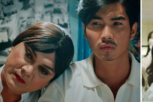 若干國產影片被觀眾現場直播（左起）：《西貢三小姐》、《雜技團》和《小妹未到18歲》等。