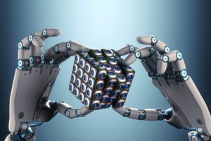 機械手臂玩魔方。（示意圖源：互聯網）