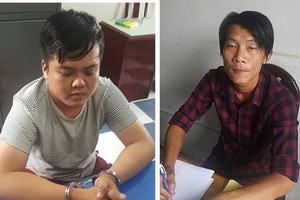 被抓獲的2名銀行劫案嫌犯陶玉南(左)和阮長凱。（圖源：阮新）