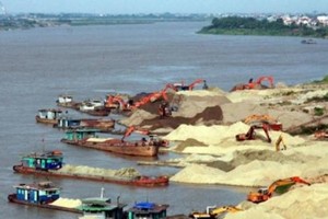 非法採砂嚴重影響沿河防洪堤壩及居民的生活安全。（示意圖源：寶林）