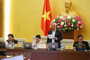 國會副主席汪周琉主持會議並發表演講。（圖源：楊江）