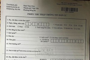 “居民資訊搜集表”。（圖源：黎豐）