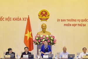 國會主席阮氏金銀在會議上致開幕詞。（圖源：國會新聞網）