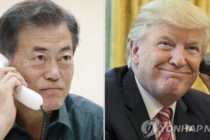 韓美總統通電商討朝鮮問題。（圖源：韓聯社）