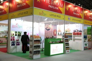 30 家國貨企業赴泰開發出口市場。圖為去年我國企業參加Thaifex 2017展的攤位一瞥。（圖源：紅簪）