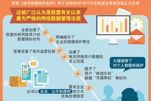 歐盟“最嚴”數據保護新規生效。（圖源：新華社）