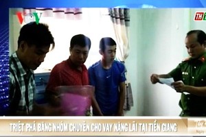 從北部來前江省放高利貸的團夥落網。（圖源：VOV視頻截圖）