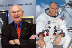 右圖為艾倫‧賓穿上太空衣的照片。（圖源：互聯網）