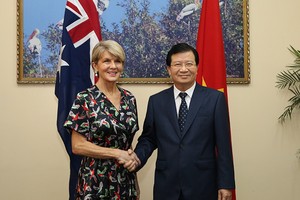 政府副總理鄭廷勇接見了澳大利亞聯邦外長畢曉普。（圖源：春線）