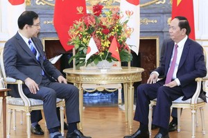 國家主席陳大光會見日本共產黨委員長志位和夫。（圖源：互聯網）