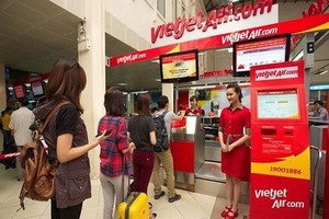 圖為越捷航空公司的機票查詢台。（圖源：清陳）