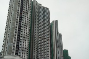 馬路上沒有車輛，但是行人依 然遵守交通指示燈號。