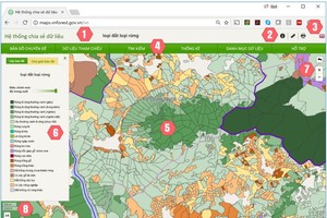 越南森林數據隨時更新。（圖源：網站截圖）