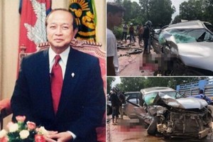柬埔寨親王車隊慘遭車禍，王妃重傷不治。（圖源：東網）